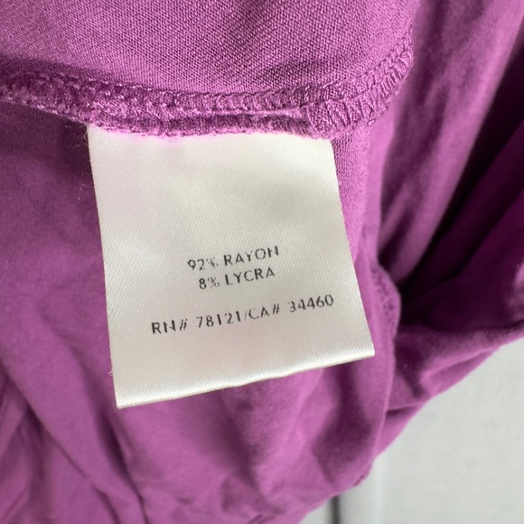 Eileen Fisher Purple Rayon Lycra 3/4 Sleeve Tunic Top Plus Size 1X - Picture 5 of 8